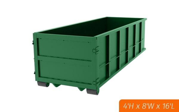 we offer multiple fifteen yard dumpsters for rent for larger commercial projects